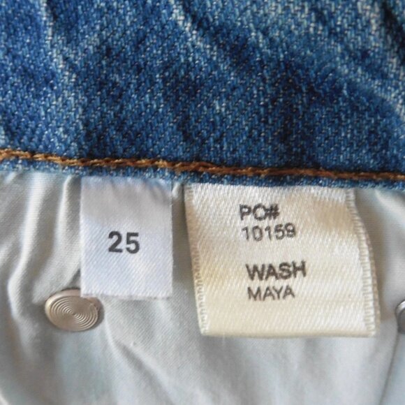 REFORMATION High Rise Button Fly Straight Jeans in Maya Wash Size 25 - Picture 5 of 6